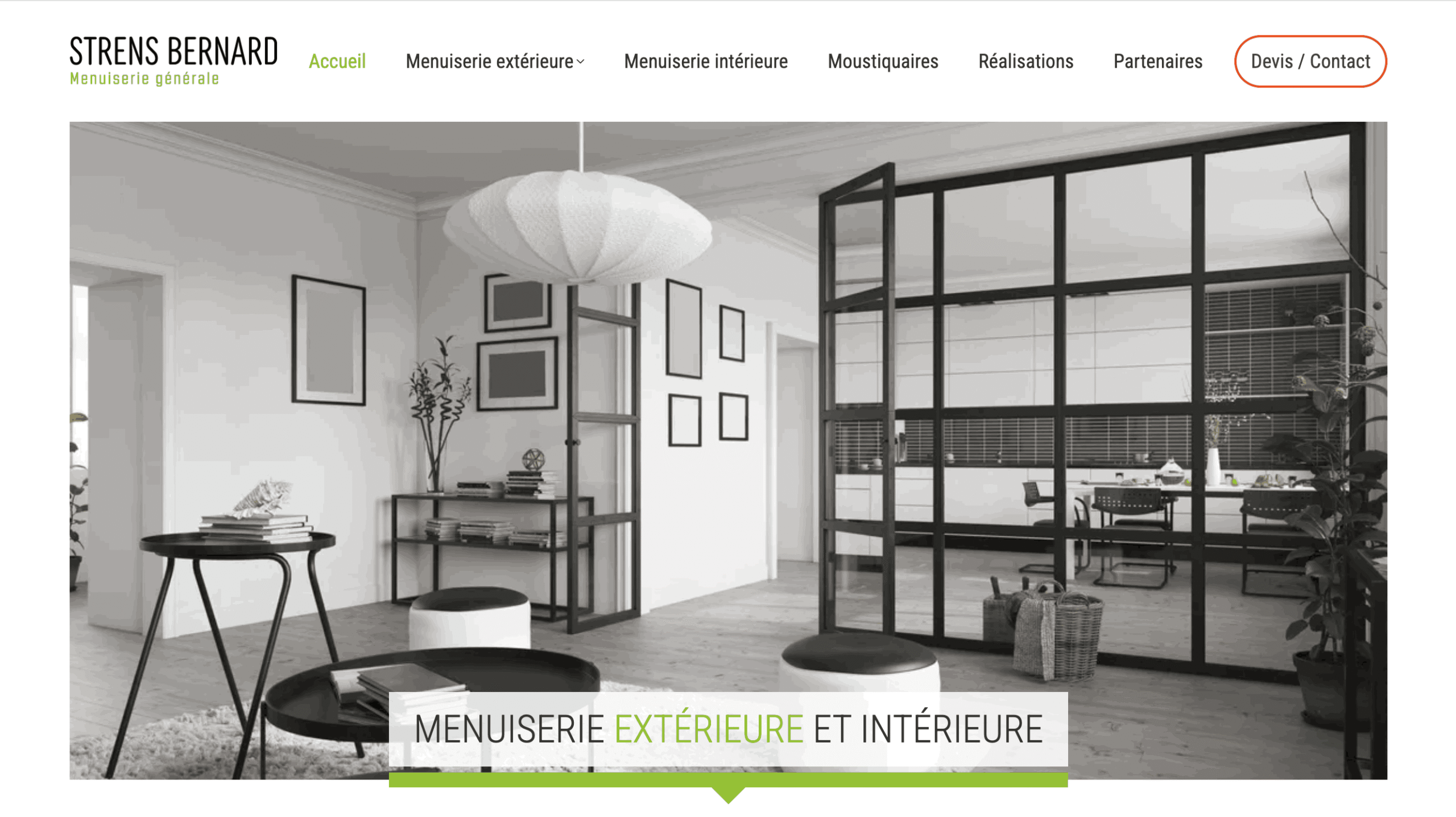 Création du site internet de la Menuiserie STRENS en Belgique