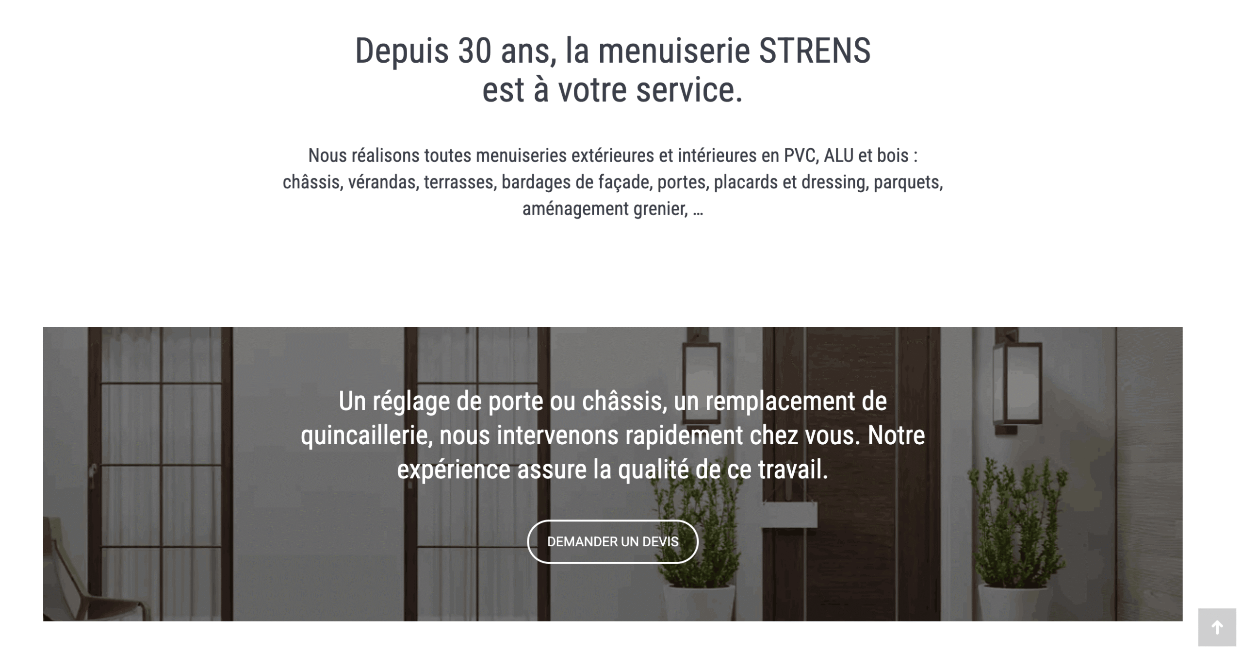 Pages services du site internet de la Menuiserie STRENS