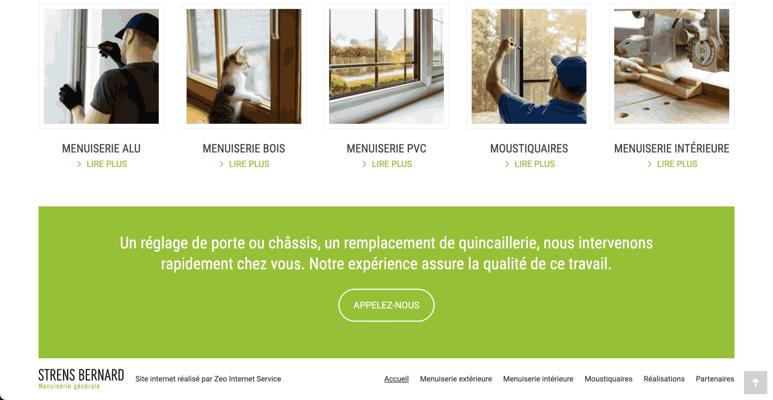 Site internet responsive créé par ZEO pour la Menuiserie STRENS