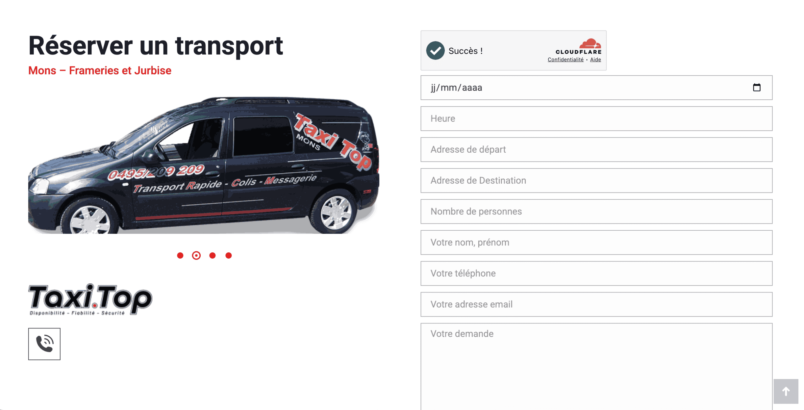 Site internet Taxi Top réalisé par ZEO
