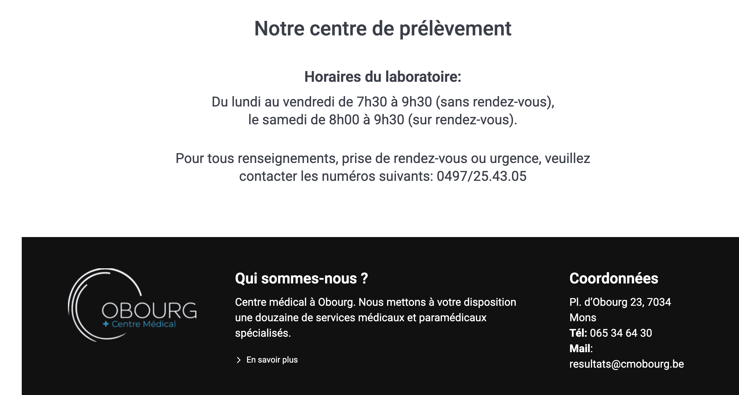 Site internet du Centre Médical CMO Bourg réalisé par ZEO